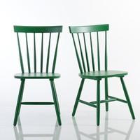 set of 2 jimi solid hevea ladder back chairs