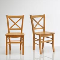 set of 2 perrine solid beech chairs