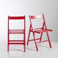 set of 2 yann solid beech folding chairs