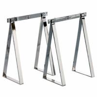 set of 2 trma chrome plated steel trestles