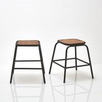 set of 2 hiba industrial style stools