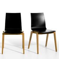 Set of 2 Souman Solid Beech Chairs