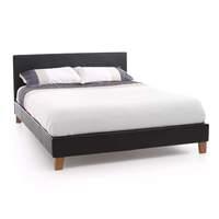 serene tivoli brown faux leather bed frame with mattress and bedding b ...