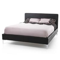 serene monza 4ft small double faux leather bedstead black