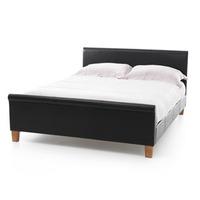 Serene Savona 4FT Small Double Faux Leather Bedstead - Black