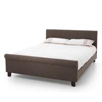 serene hazel 4ft small double upholstered bedstead chocolate