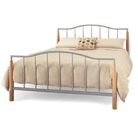 serene cosmo 4ft 6 double metal bedstead silver