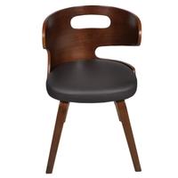 Set of 2 Dining Chairs with Cut-out Bentwood Backrest