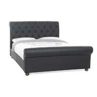 Serene Andria Faux Leather Bedstead Double Black