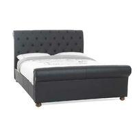 Serene Andria Faux Leather Bedstead Kingsize Black