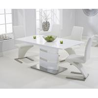 Serena 160cm White High Gloss Dining Table with Hampstead Z Chairs