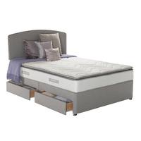 sealy duchess zoned cushion top pewter divan set 2 drawers in double