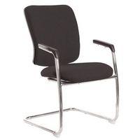 SENZA VISITORS CHAIR IN CHARCOAL CHROME FRAME INTEGRAL ARMS ARM PADS