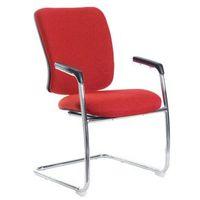 senza visitors chair in red chrome frame integral arms arm pads