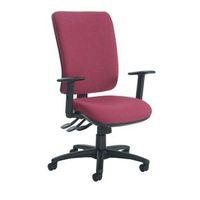 SENZA HIGH BACK OPERATOR CHAIR WITH ADJUSTABLE ARMS IN WINE INDEPENDENT SEAT TILT ADJUSTMENT BACK HEI