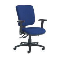 SENZA HIGH BACK OPERATOR CHAIR WITH FOLDING ARMS IN COBALT INDEPENDENT SEAT TILT ADJUSTMENT BACK HEIGH