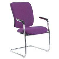 senza visitors chair in purple chrome frame integral arms arm pads