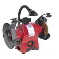 sealey bg150xwl bench grinder 150mm wire wheel combination with work l ...