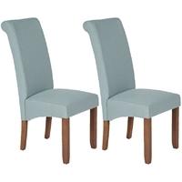 serene kingston archer plain fabric dining chair with walnut legs pair