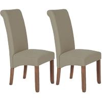 serene kingston natural plain fabric dining chair with walnut legs pai ...