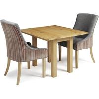 Serene Brent Oak Dining Set - Extending with 2 Richmond Orange Steel Chairs