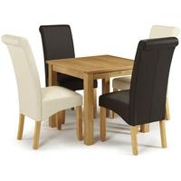 serene lambeth oak dining set fixed top with 2 kingston brown and 2 cr ...