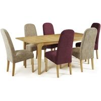 serene wandsworth oak dining set extending with 3 marlow shiraz and 3  ...