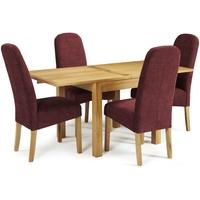 Serene Lambeth Oak Dining Set - Extending with 4 Marlow Shiraz Chairs