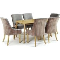 Serene Westminister Oak Dining Set - 150cm with 6 Richmond Orange Steel Chairs