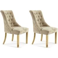 serene hampton mink fabric dining chair pair