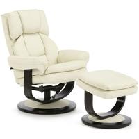 Serene Vardo Cream Bonded Leather Recliner Chair