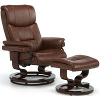 serene moss chestnut faux leather recliner chair