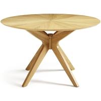 serene bexley oak dining table round fixed top