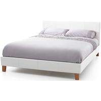 serene tivoli white faux leather bed