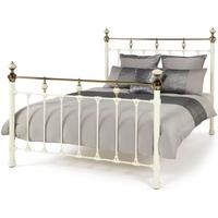 Serene Precious Abigail Ivory with Dark Brass Metal Bed