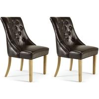 Serene Hampton Brown Bonded Leather Dining Chair (Pair)