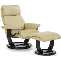 Serene Harstad Cream Bonded Leather Recliner Chair