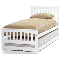 Serene Hevea Wood Amelia Opal White Guest Bed