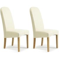 serene marlow cream faux leather dining chair pair