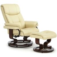 Serene Moss Cream Faux Leather Recliner Chair