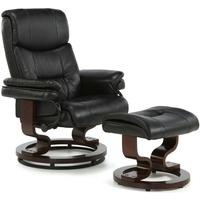 Serene Moss Black Faux Leather Recliner Chair