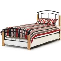 serene tetras beech and black metal guest bed