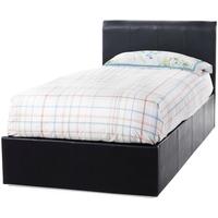 Serene Tuscany Black Faux Leather Ottoman Bed