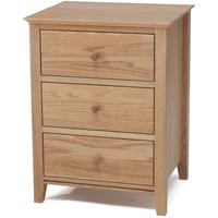 Serene Salisbury Solid Oak Bedside Cabinet - 3 Drawer