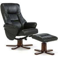 Serene Drammen Black Faux Leather Recliner Chair