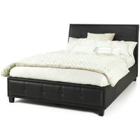 serene catania black faux leather ottoman bed