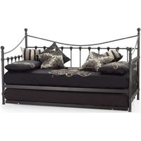 Serene Marseilles Black Metal Day Bed with Guest Bed