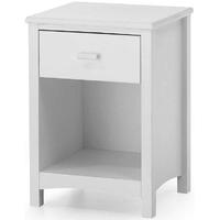 Serene Hevea Wood Eleanor Opal White Bedside Cabinet - 1 Drawer