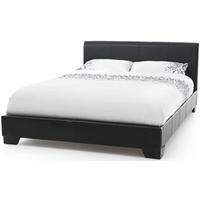 serene parma black faux leather bed