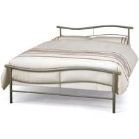 serene waverly silver metal bed